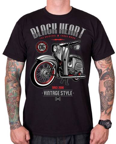 Tričko BLACK HEART Vintage Style čierna - L