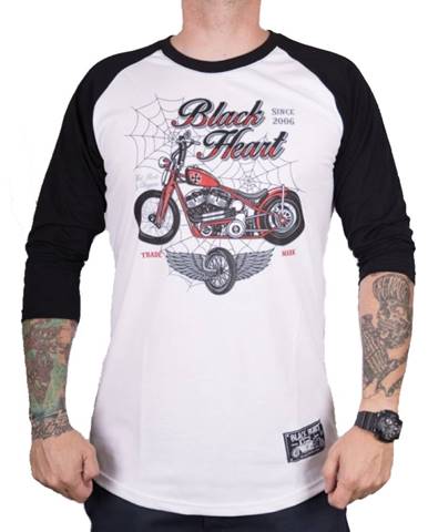 Tričko s dlhým rukávom BLACK HEART Red Baron Chopper biela - M