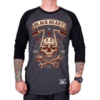 Tričko BLACK HEART Chopper Skull RG šedá - M