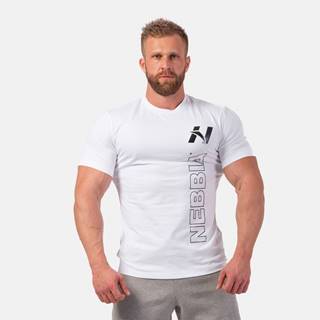 NEBBIA Pánske tričko Vertical Logo biele  M