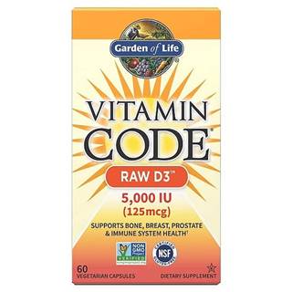 Garden of Life Vitamín D3 - RAW Vitamin Code - 5000IU - 60 kapslí