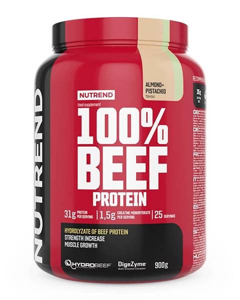 Hoväzia bielkovina Nutrend 100% Beef Protein 900g mandle+pistácie